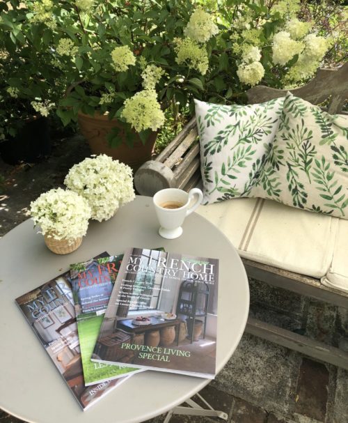 a view of several issues of My French Country Home magazine