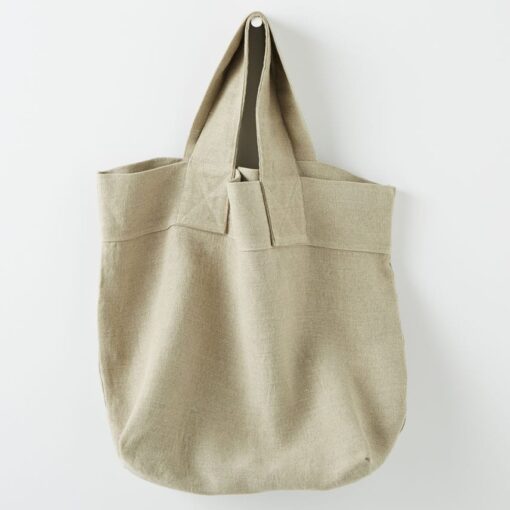 linen shopping bag in ecru