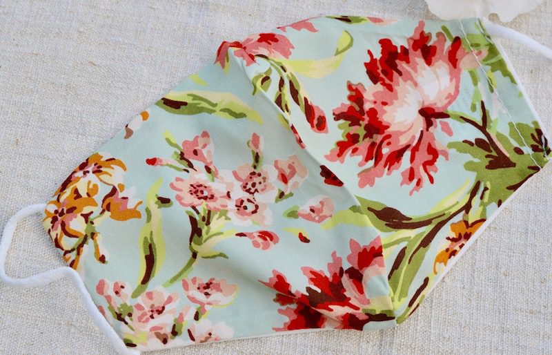 printed floral fabric face mask