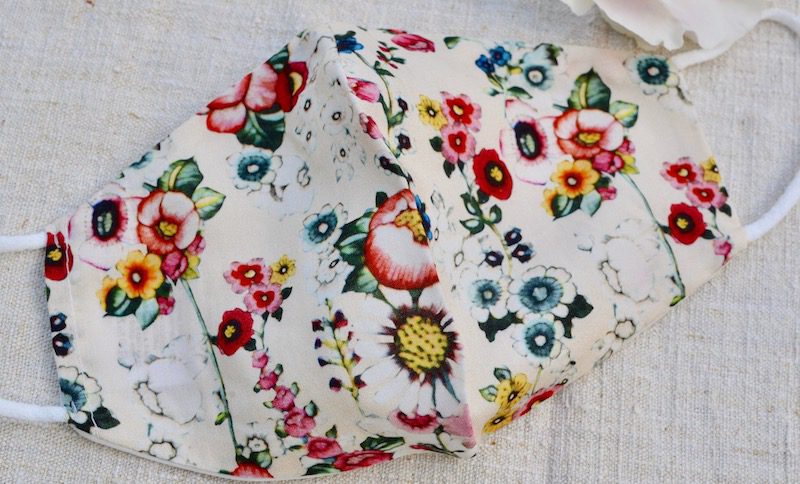 floral fabric face mask