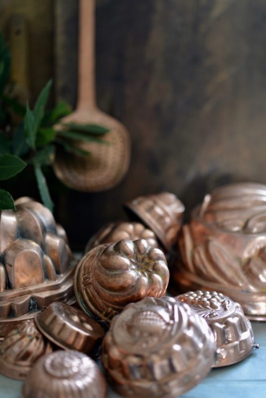 small antique copper moulds