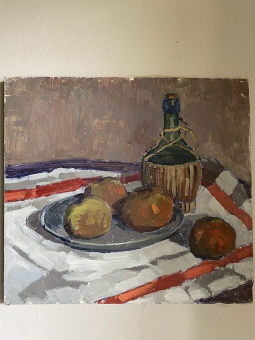 still life painting of fruit