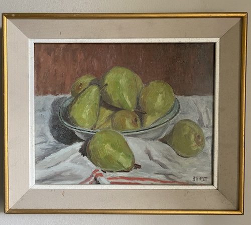 still life of pears
