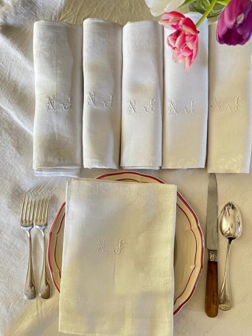 Antique Monogrammed Napkins - Image 4