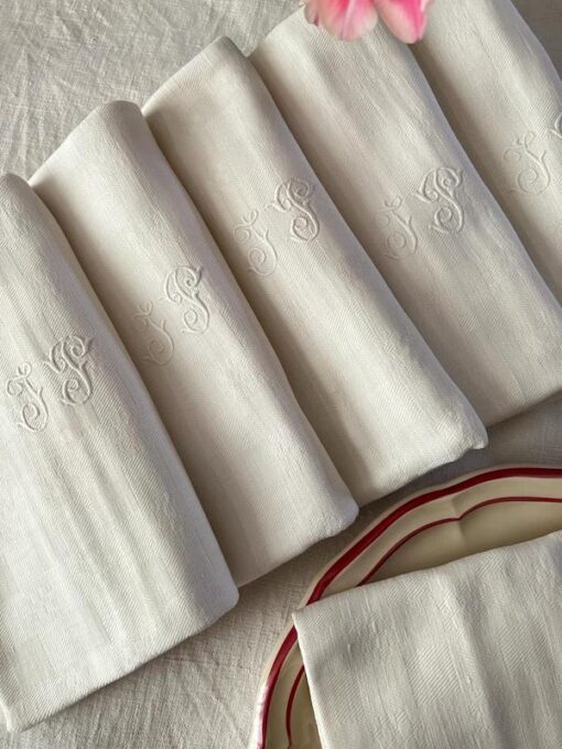 Antique Monogrammed Napkins - Image 5