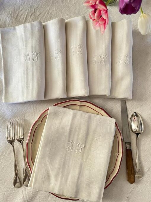 Antique Monogrammed Napkins - Image 7