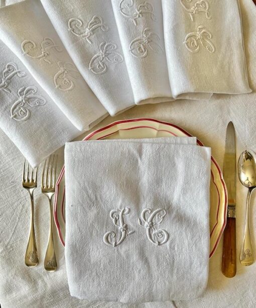 Antique Monogrammed Napkins - Image 24