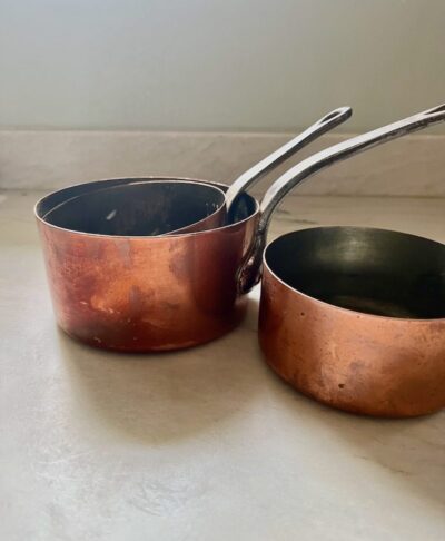 antique copper pans