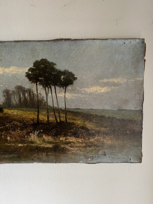 Antique Painting of Fières & Trees