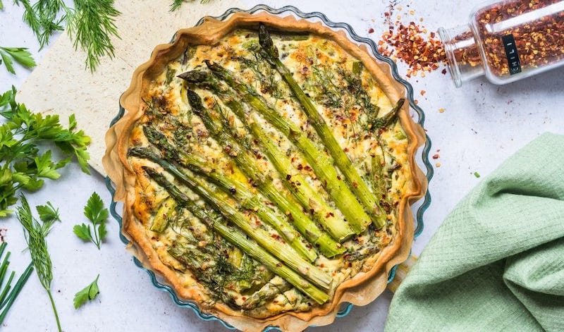 ASPARAGUS AND GOAT CHEESE QUICHE