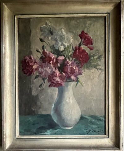 Antique Painting of Carnation Bouquet