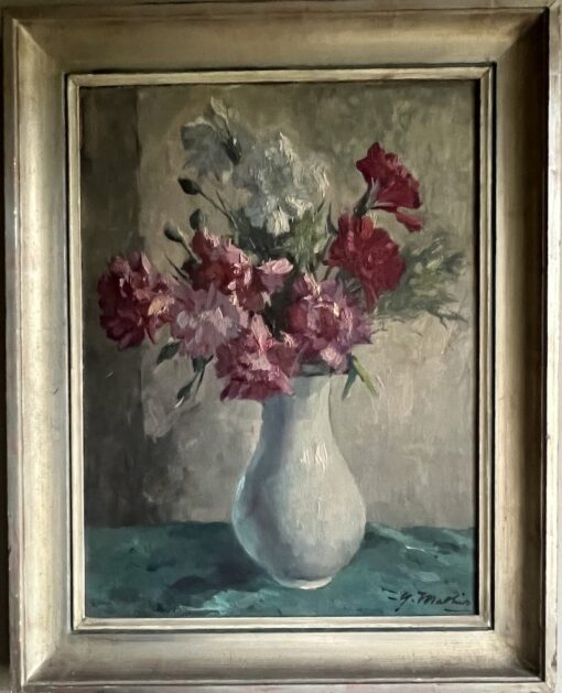 Antique Painting of Carnation Bouquet