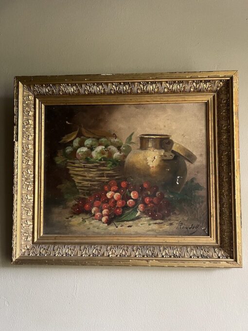 Antique Painting - Still Life with Fruit and Jug