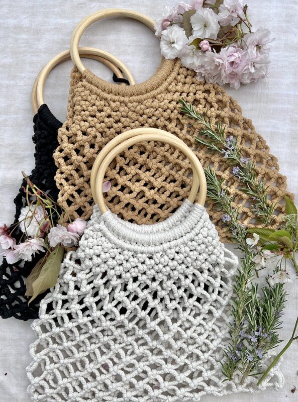 Wooden Crochet Box Bag