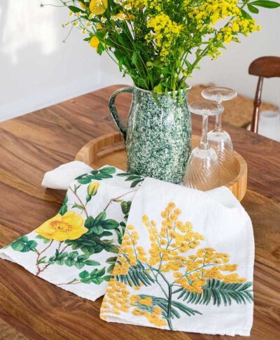 Mimosa & Rose Linen Kitchen Towels