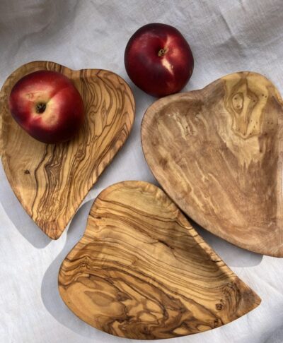 Olive Wood Heart Plate