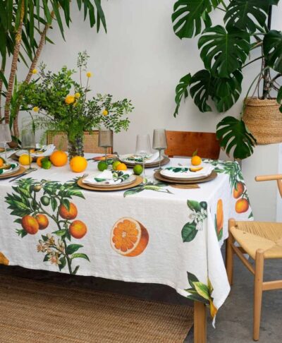 Linen Citrus Tablecloth