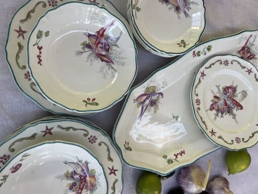 Antique Dining Set with Fish