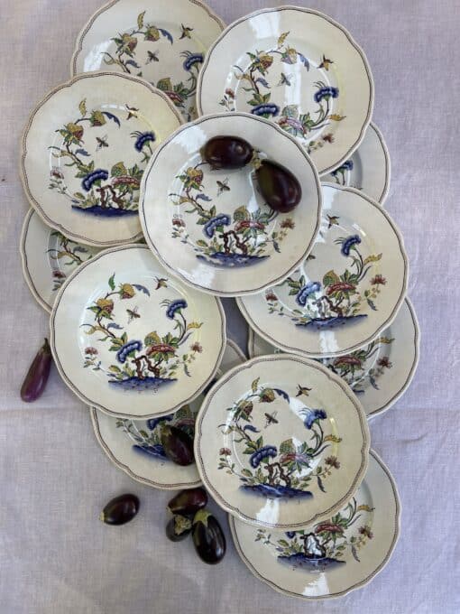 Set of 12 Small Antique Plates