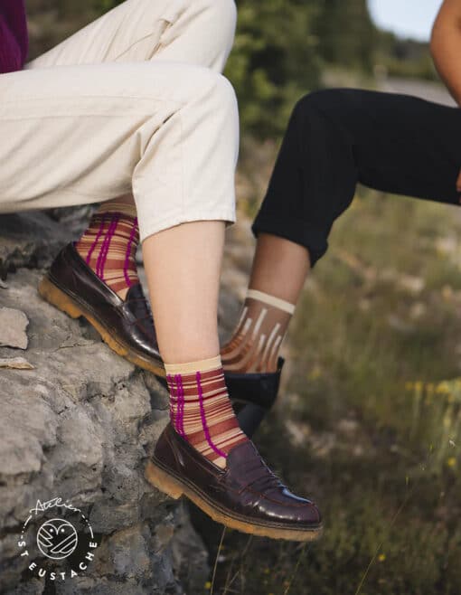 Atelier St Eustache Socks Nevada Roads Fuchsia