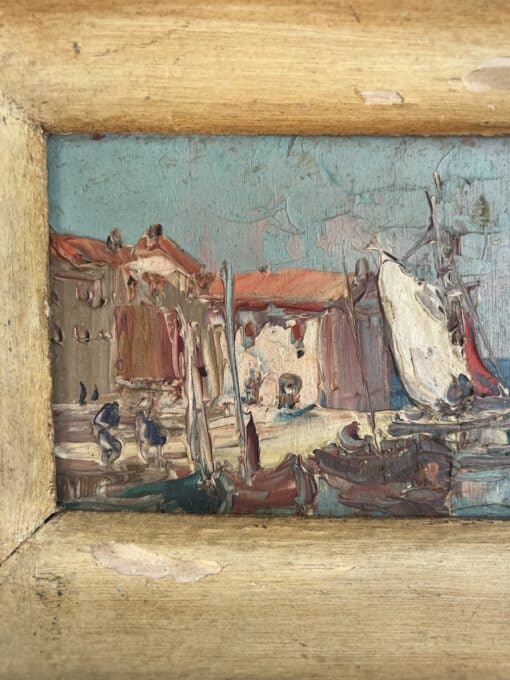 French Antique Boat Painting