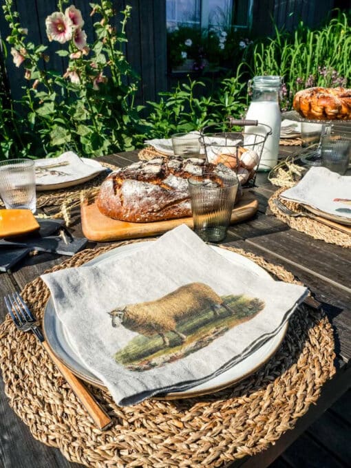 Linen Farm Animal Napkins