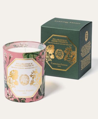 Geranium candle from the French brand Carrière Frères