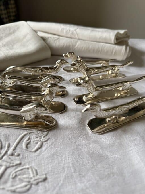 French Antique Silver-Plated Knife Rests