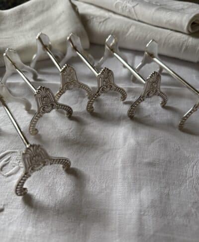 French Antique Silver-Plated Knife Rests