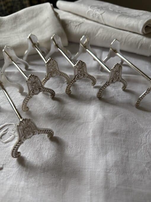 French Antique Silver-Plated Knife Rests