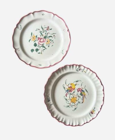 French Antique Moustiers Plates