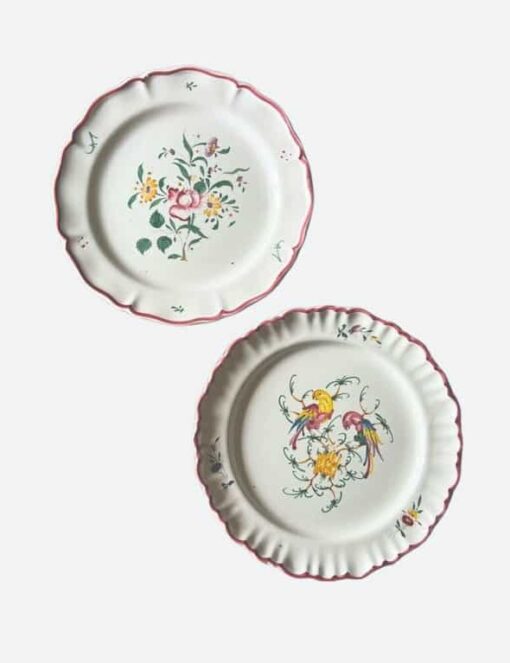 French Antique Moustiers Plates