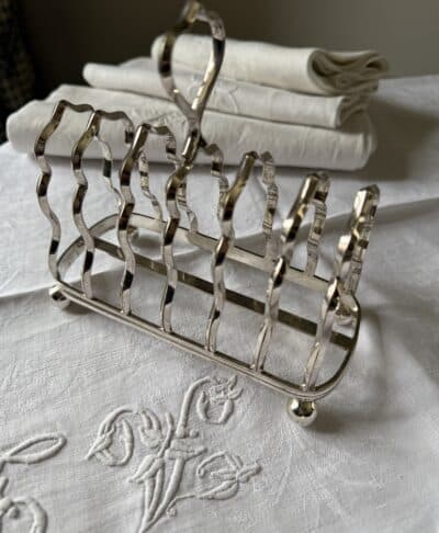 French Antique Silver Toast Rack