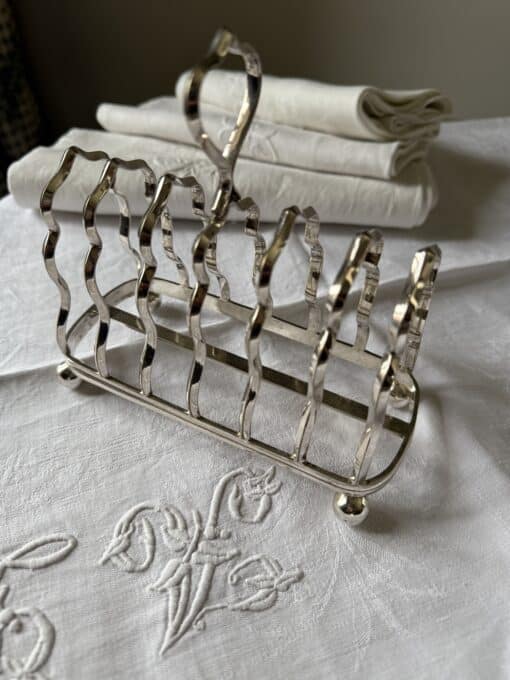 French Antique Silver Toast Rack