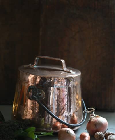 French Antique Copper Hearth Pot