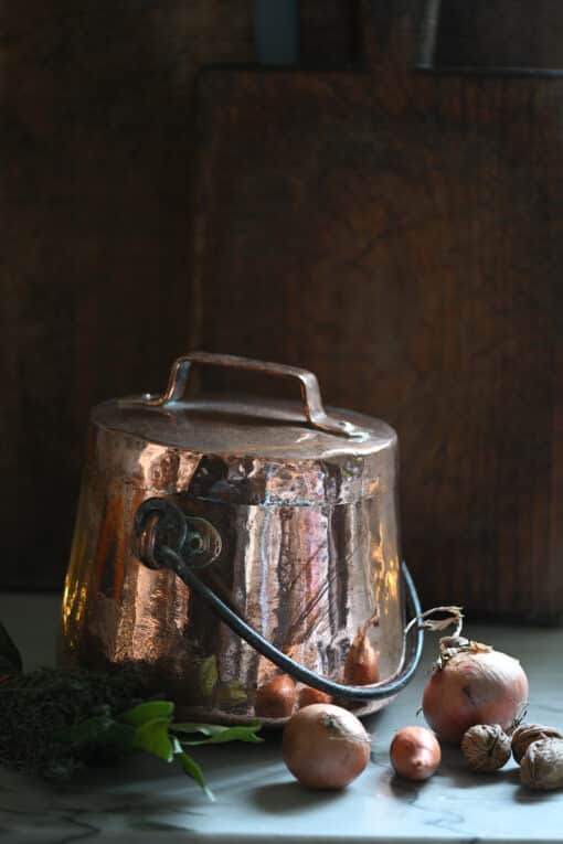 French Antique Copper Hearth Pot