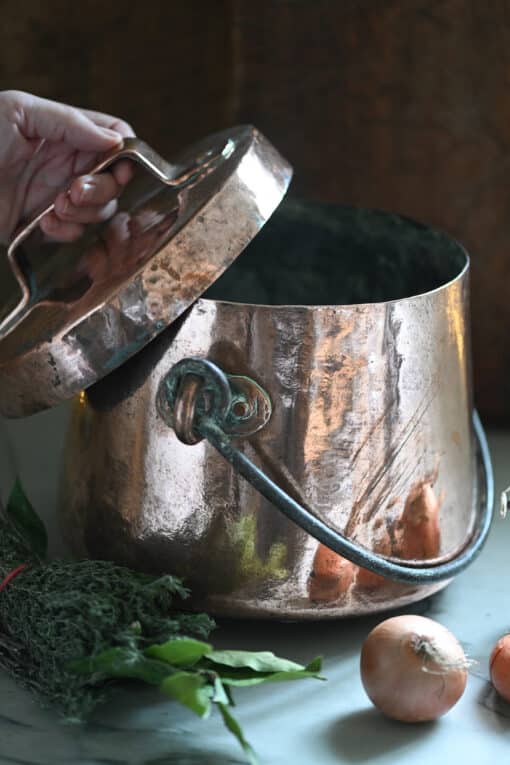 French Antique Copper Hearth Pot