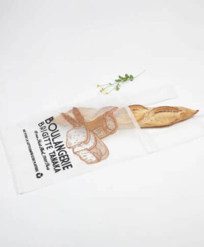 Brigitte Tanaka Boulangerie Bag – embroidered organza tote inspired by French bread bag, eco-friendly and reusable design