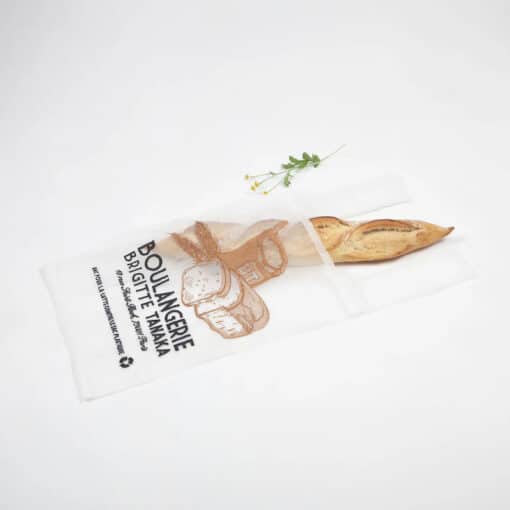 Brigitte Tanaka Boulangerie Bag – embroidered organza tote inspired by French bread bag, eco-friendly and reusable design