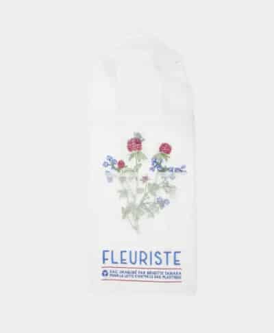 Brigitte Tanaka Florist Bag – embroidered organza tote with front bouquet pocket, eco-friendly French designer accessory