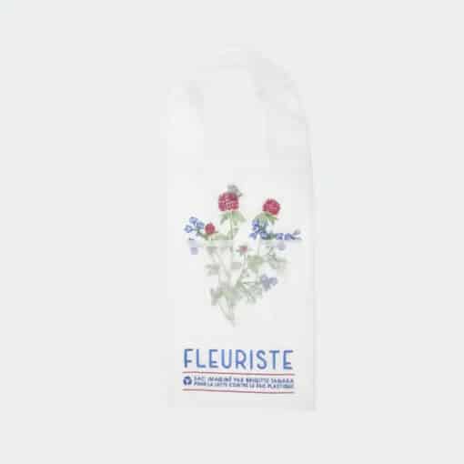 Brigitte Tanaka Florist Bag – embroidered organza tote with front bouquet pocket, eco-friendly French designer accessory