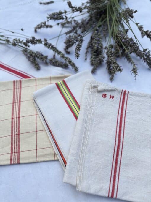 my french country home box and boutique antique towels
