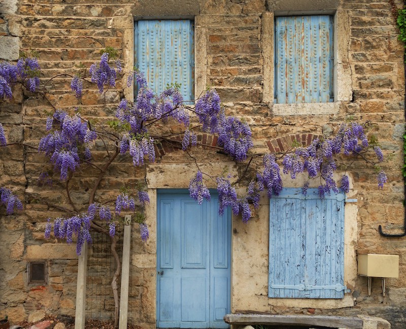 charming blue door and shutters in France