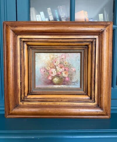Antique Painting of a Pink Bouquet