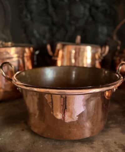antique copper jam pot