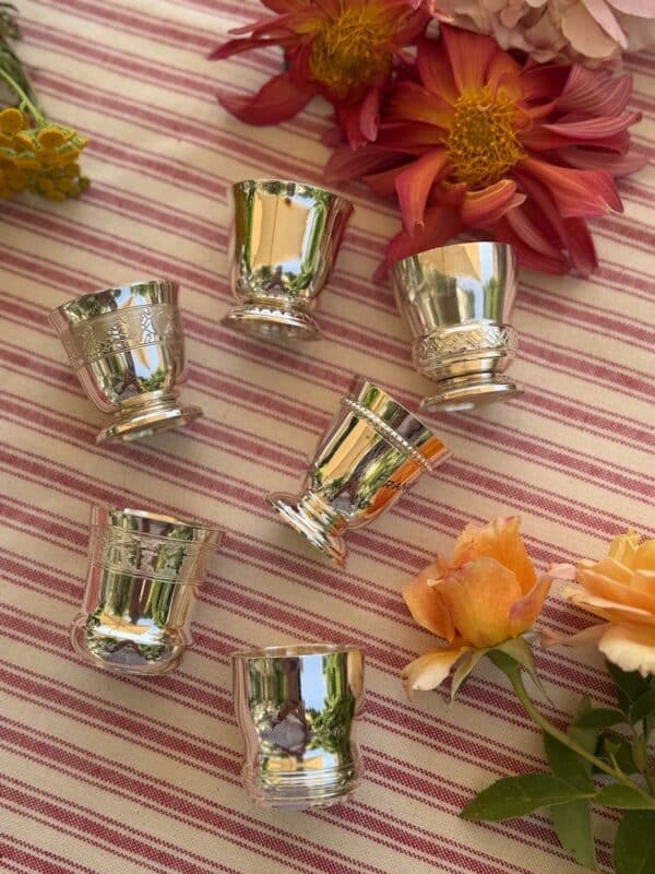 antique egg cups in French subscription box - bon voyage