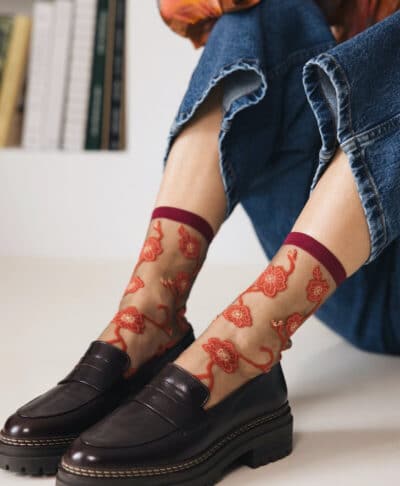 Atelier St Eustache Socks Blomst Corail