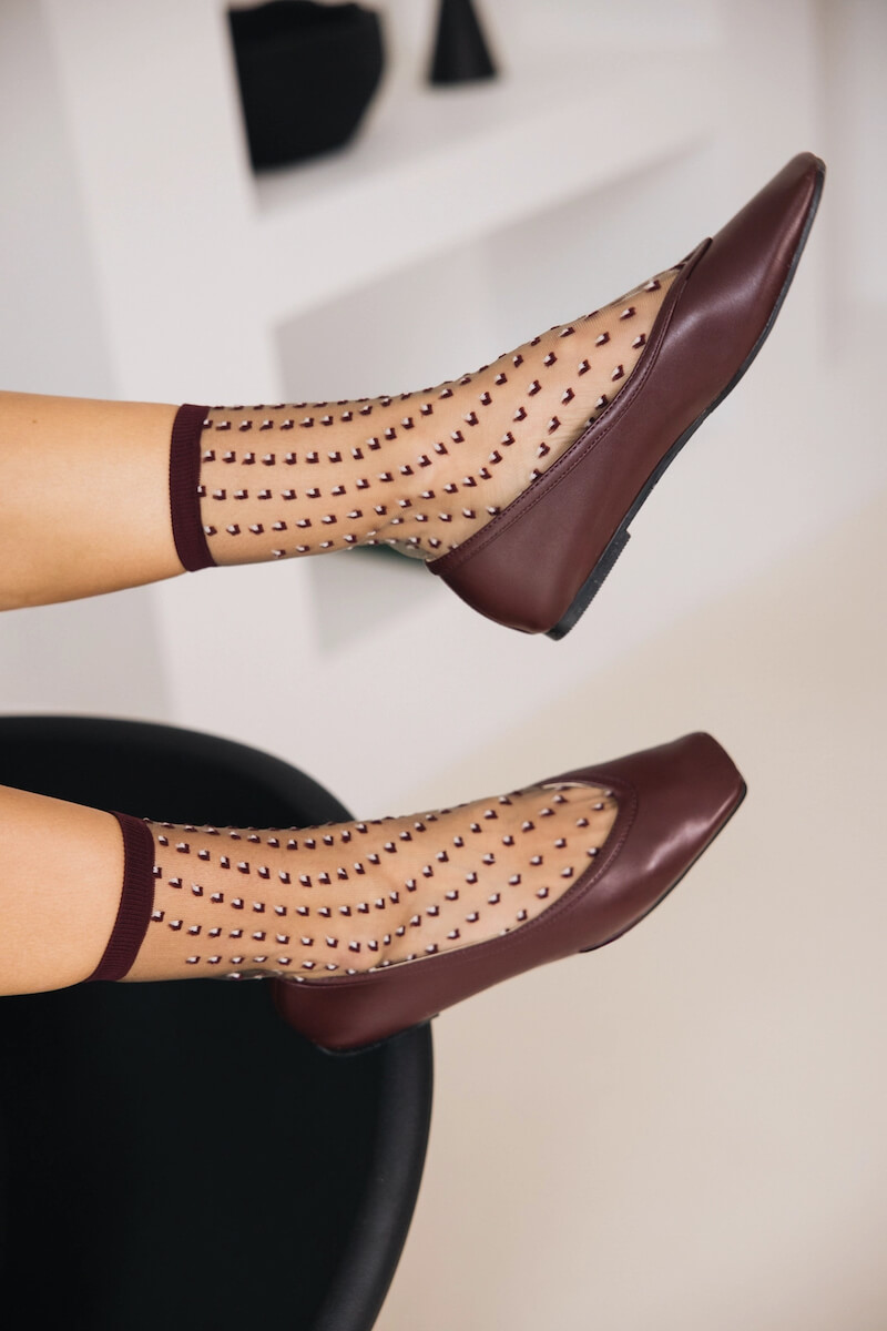 Atelier St Eustache Socks Crescent Dunes Bordeaux
