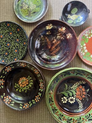 French antique artisan plates