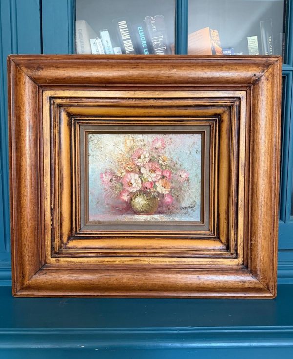 Antique Painting of a Pink Bouquet